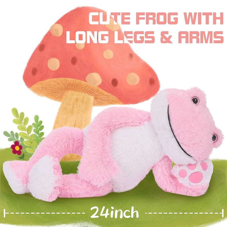 カエルのぬいぐるみ ピンクジャケット Amazon.co.jp: Karister かわいいぬいぐるみ ピンクのカエル 24