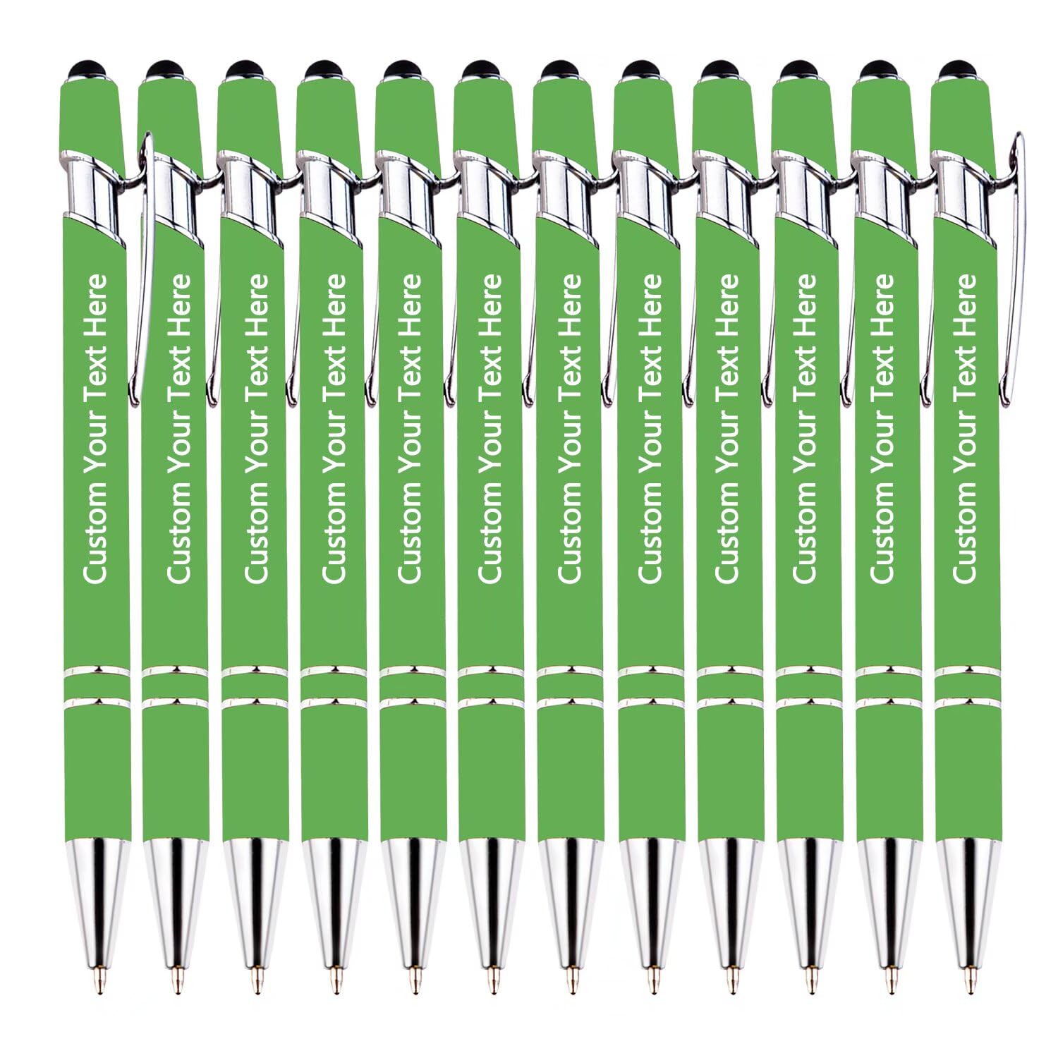 TAISGONGBY Personalised Pen Custom Engraving Pen with Stylus Nib Ballpoint Pen with Text Name Message Business Graduation Anniversary 120 Pack