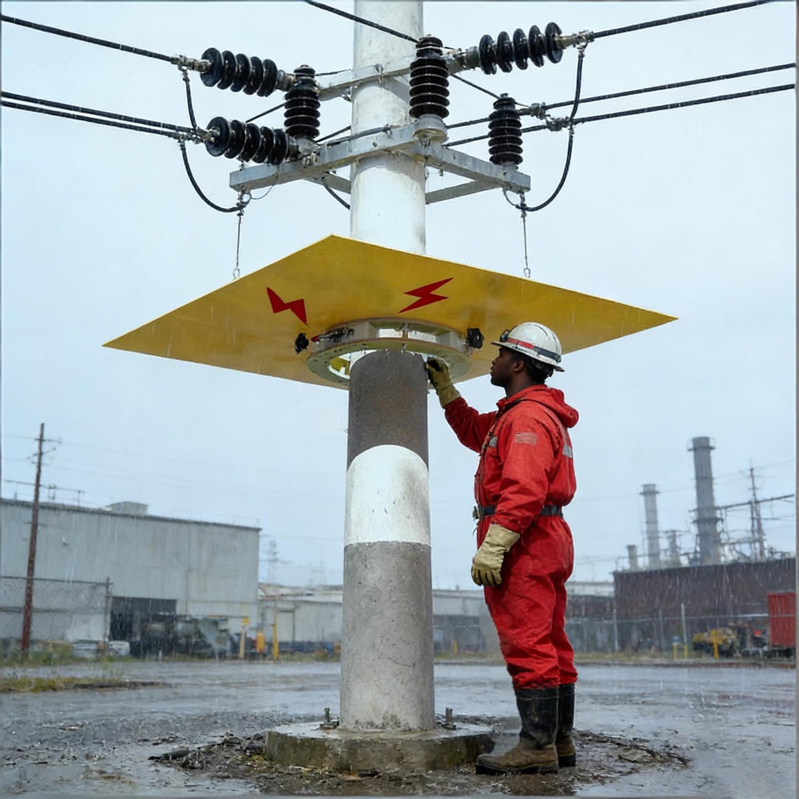 Barrera aislante para postes eléctricos y escudo Live Line 10 KV