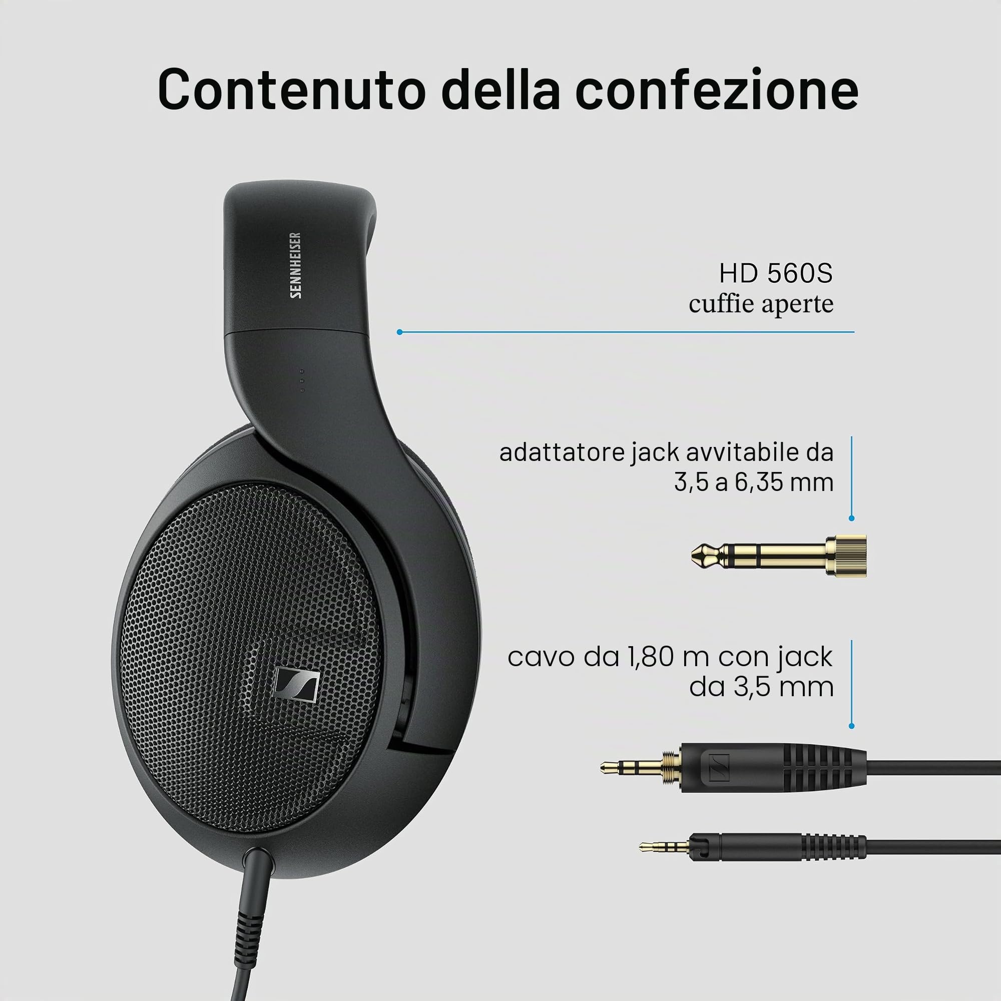 Sennheiser HD 560S Cuffia Aperta Reference-Grade, Jack 3.5 mm, Nero