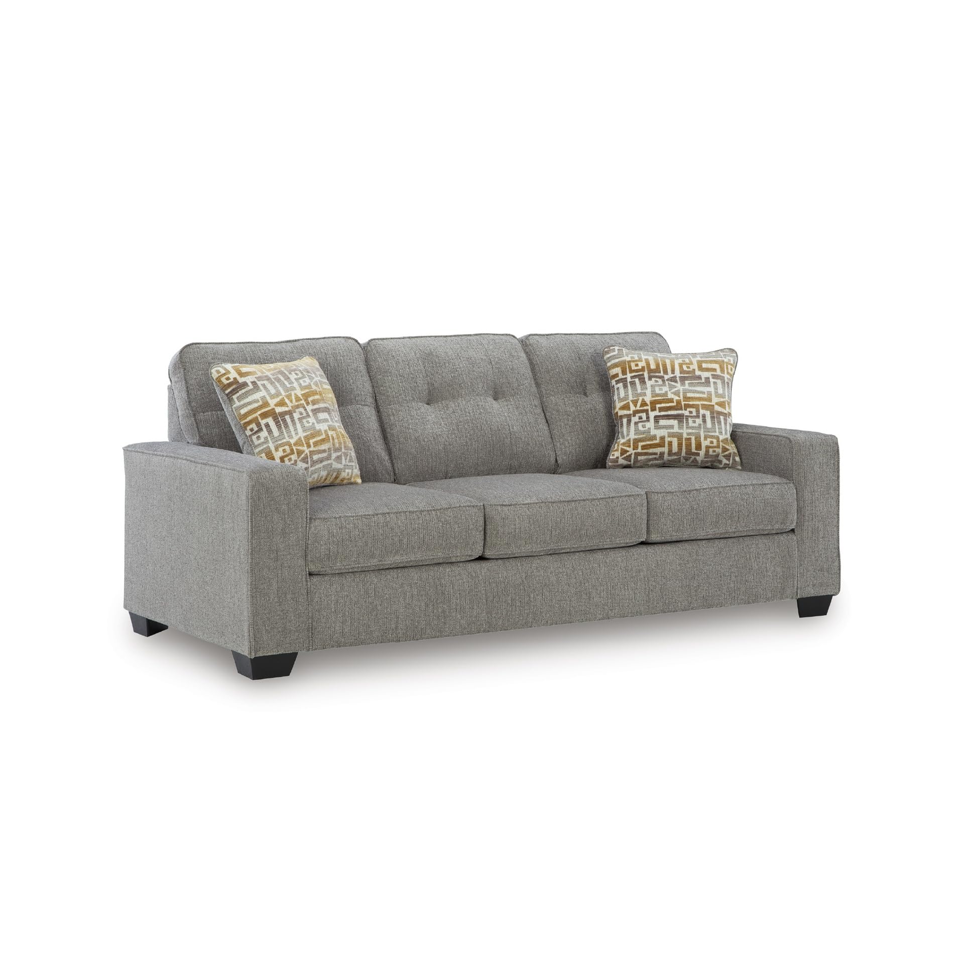 Photo 1 of [missing cushions see live photos] Signature Design by Ashley Fanciful Classic Sofa with Tufted Cushion and Removable Cushion, Light Gray