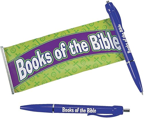 Fun Express - Bolígrafos de pergamino del libro de la Biblia - Papelería - Bolígrafos - Bolígrafos - Novedades - 12 piezas