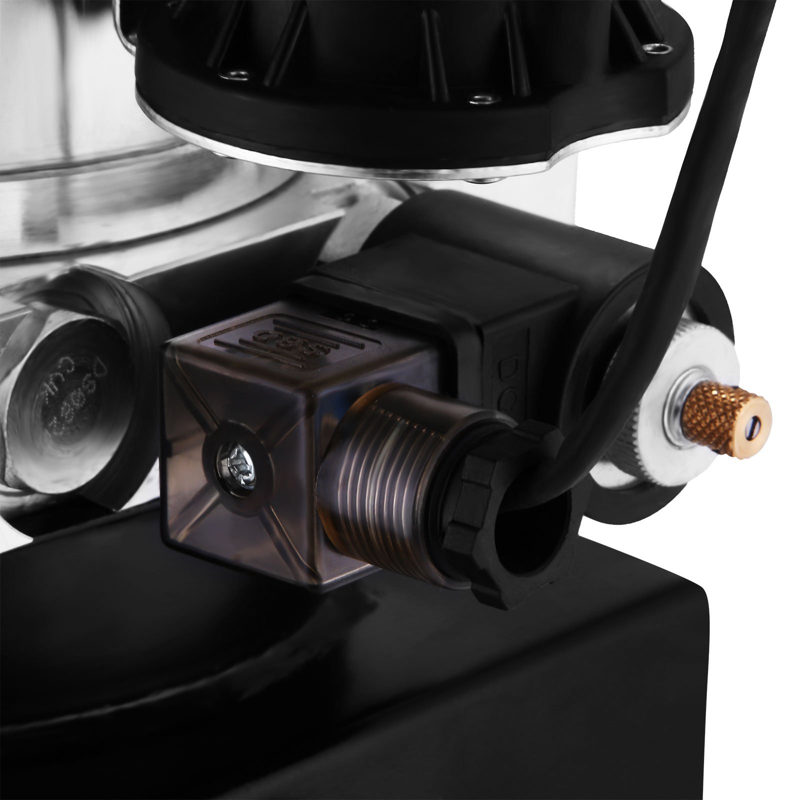 12V Bomba Hidráulica 1.6KW Bomba Hidráulica con Tanque de Combustible Metal Bomba Hidráulica de Acción Simple Hydraulic Pump para Elevación de Vagón Remolque Volquete (10L)