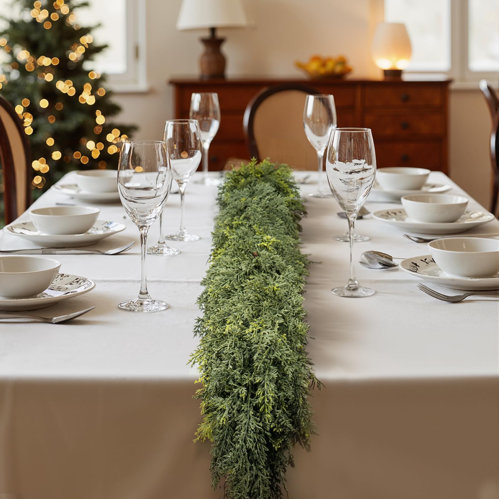 Guirlande de Noël artificielle de 1,8 m pour cheminée, escalier, porte d'entrée, décoration d'arbre de Noël