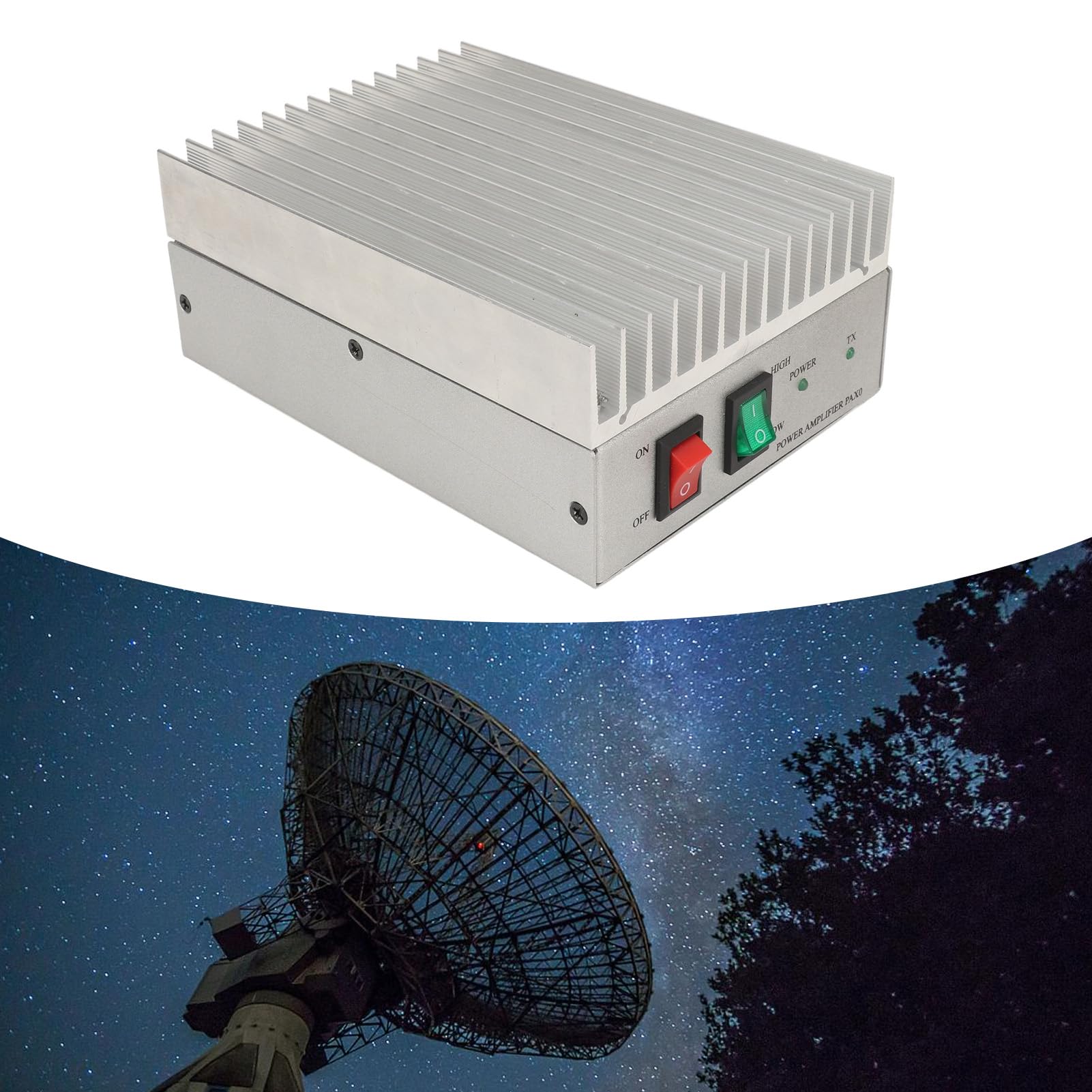 Fafeicy 400-470 MHz Wzmacniacz Mocy Częstotliwości 30 W 15 W Wyjściowe Aluminium Aluminium RF Wzmacniacz Mocy z Szybkim Rozpraszaniem Ciepła dla Wzmacniacza Sygnału Sygnału Testowania