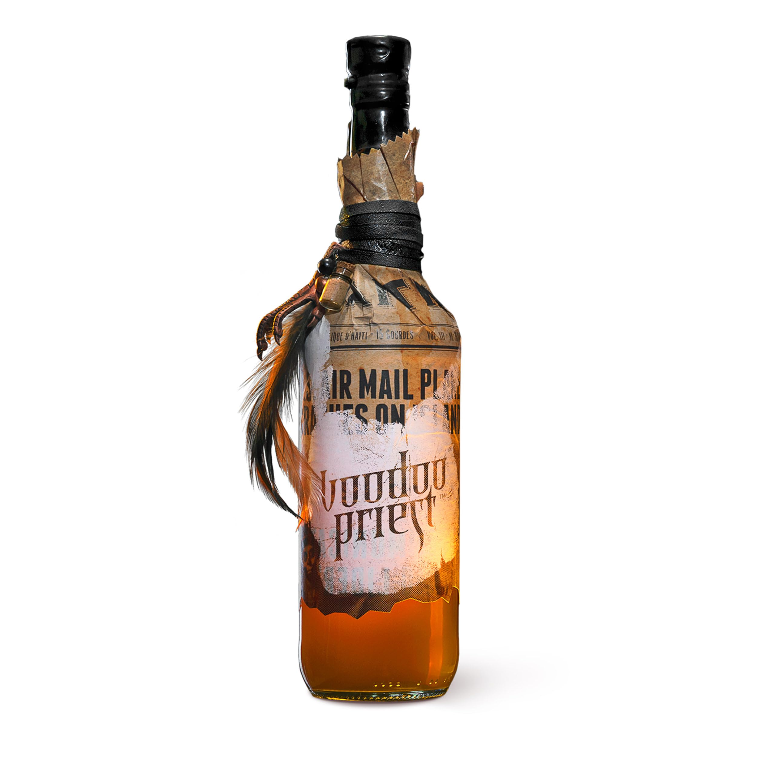 Voodoo Priest 0,7l. 47%- The World’s only Ritual Rum (Likör auf Rum Basis) - inkl. BOTTLEROCKET Untersetzer