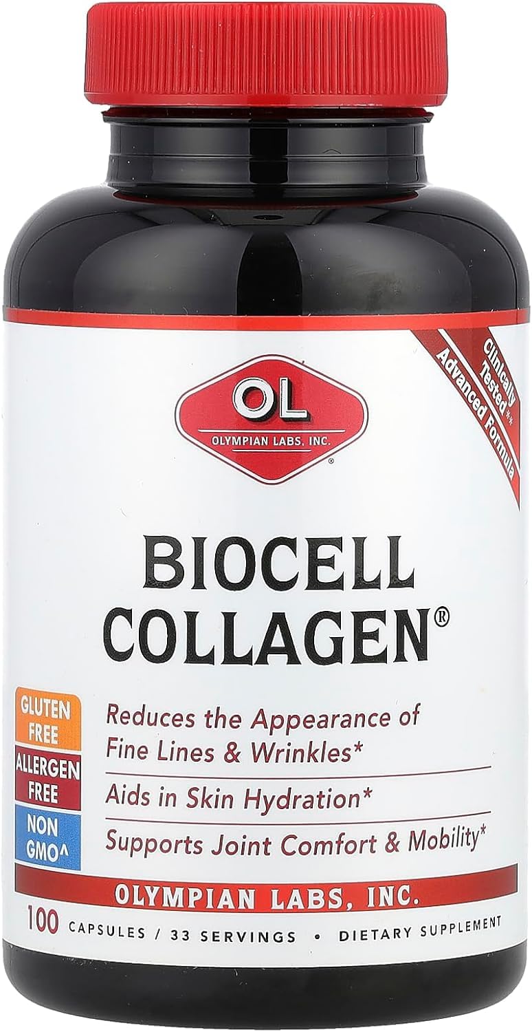 Biocell Collagen II 1500mg Supplement Capsules Non-GMO, Gluten-Free, Allergan-Free - Supports Skin & Joint Health and Cartilage Producing Cells - 100 Capsules (33 Day Supply)