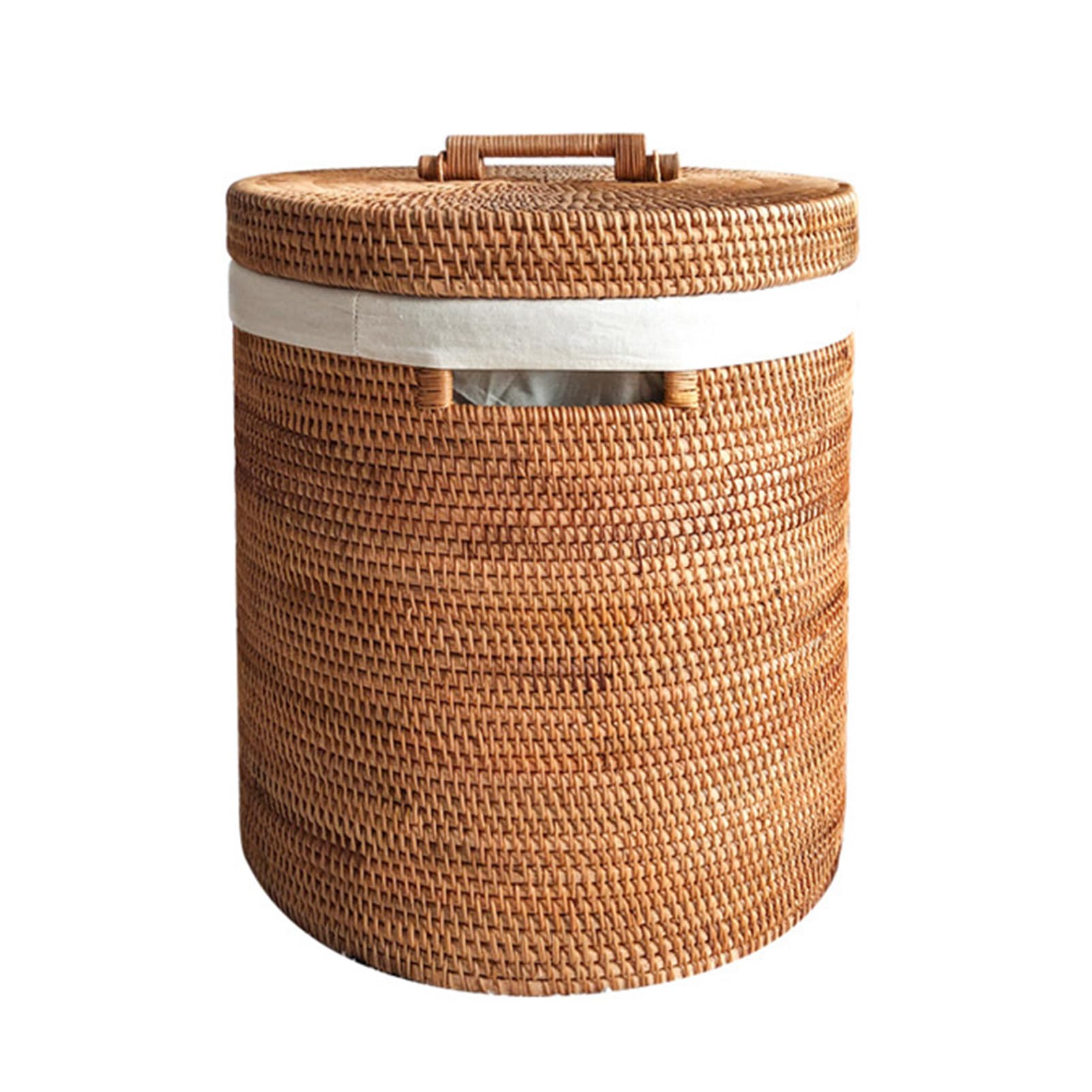 Rattan Woven Dirty Clothes Basket with Lid, Household Bathroom Dirty Clothes, Toy Storage Basket, Large Capacity Laundry Basket, Dirty Clothes Basket, Storage Bucket, Woven Basket