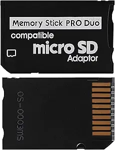 Skywin Memory Stick Pro Duo Adapter - Card Reader for PSP Memory Card Duo Adapter, Easy-to-Use Card Holder Compatible with PlayStation Card, Camera, or Handycam