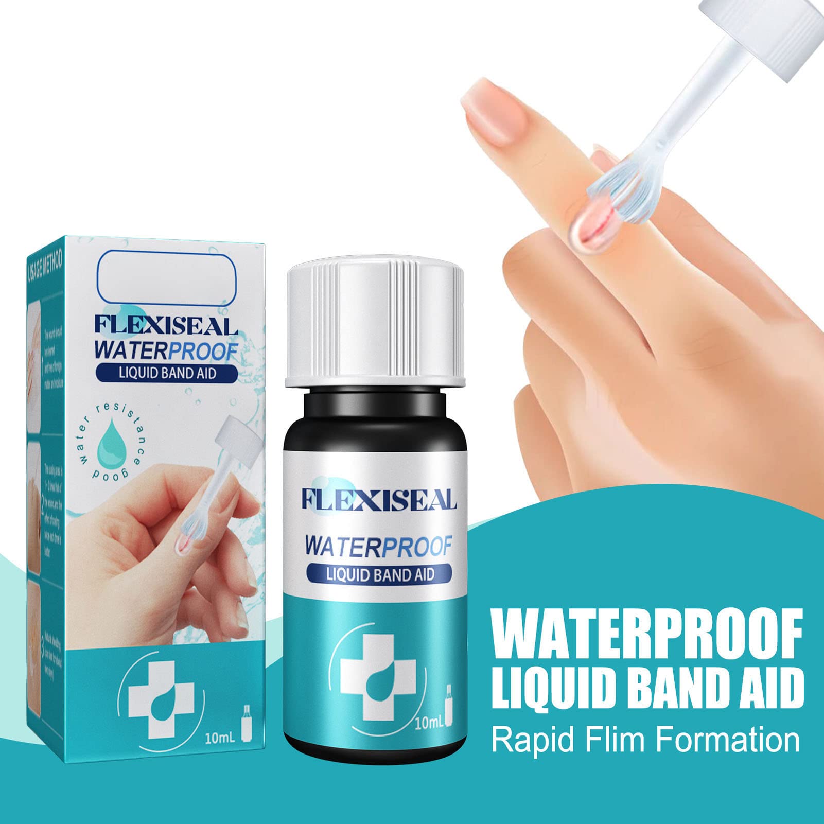 Benda Liquida da 10 Ml, colla Per La Pelle Impermeabile, colla Per Sigillare Le Ferite Barriera Protettiva Per La Pelle Benda Liquida Portatile Per La Pelle Piccoli Tagli E Ferite Guarigione dei Graff