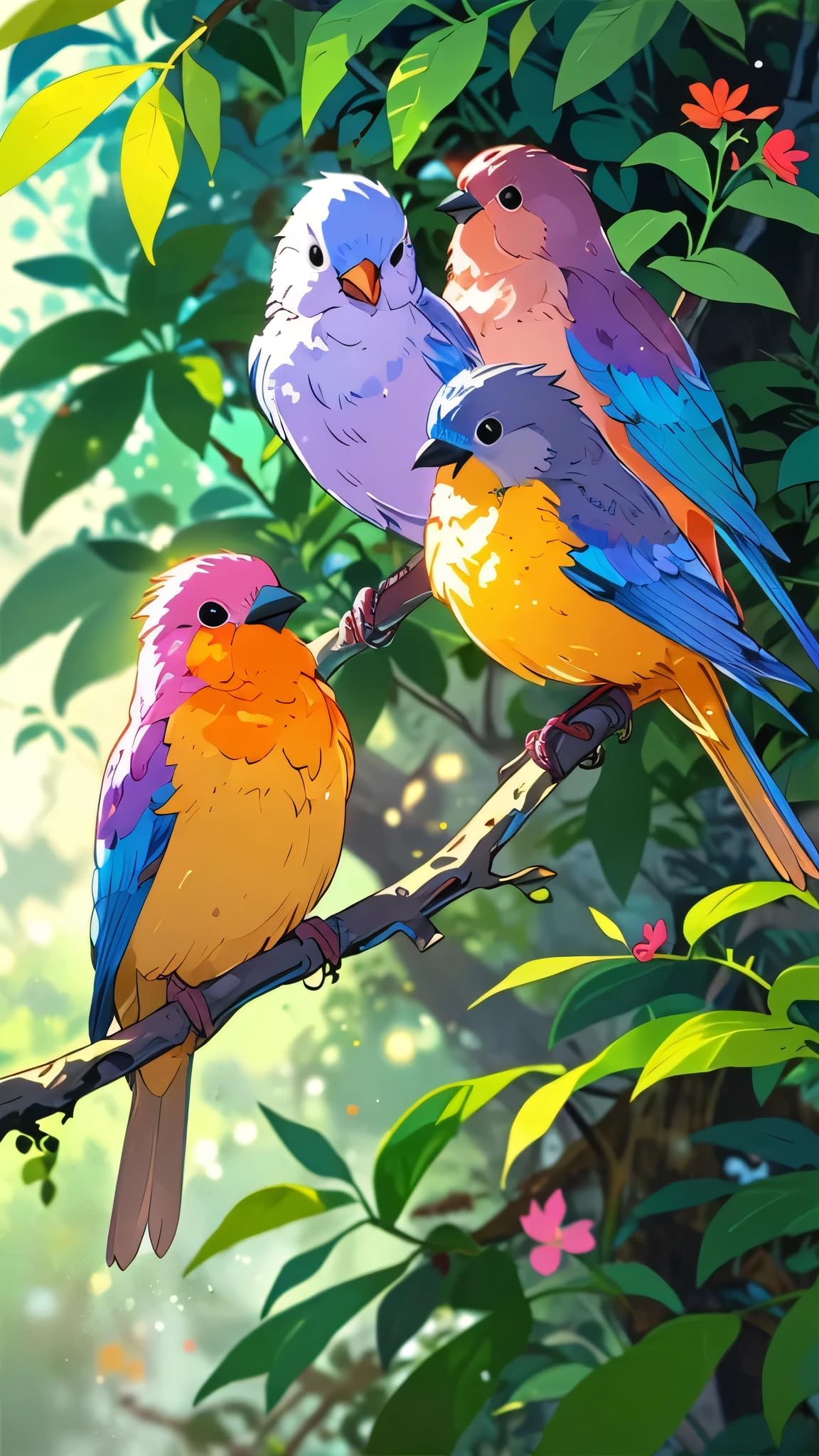 ARTGOTO Paint by Numbers for Adults, Colorful Birds on Branch DIY Acrylic Painting Kit, Large 15.7x27.5inch/40x70cm Canvas, Forest Bird Wall Decor, No Frame