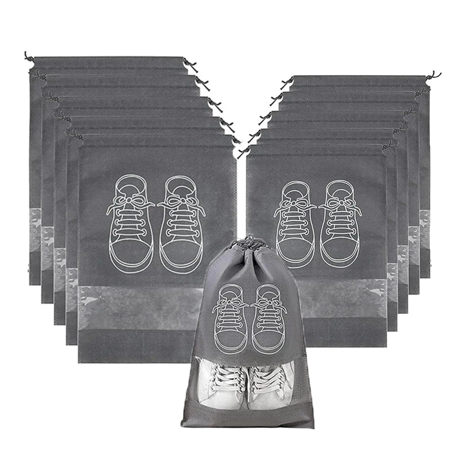 Sacchetti per scarpe da viaggio, 10 pezzi, borse da viaggio per scarpe, borse da viaggio, borse per scarpe da viaggio per riporre in valigia (L, M)