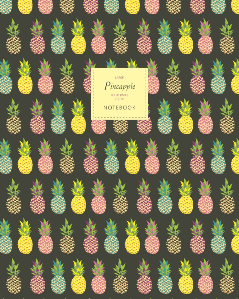 Pineapple Notebook - Ruled Pages - 8x10 - Premium (Dark)