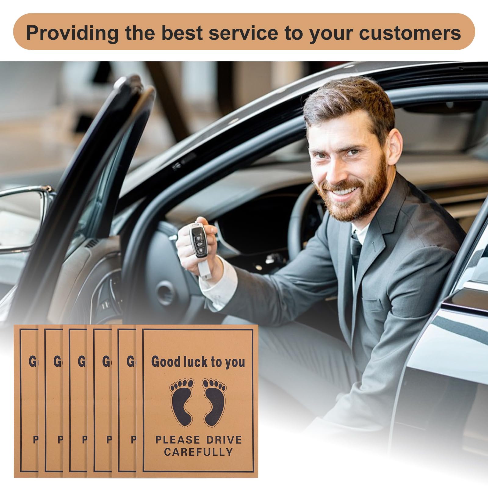 100 Pcs Paper Floor Mats for Cars 16x20 Inch Disposable Brown Automotive Floor Mats Temporary Cars Floor Protective — view 5