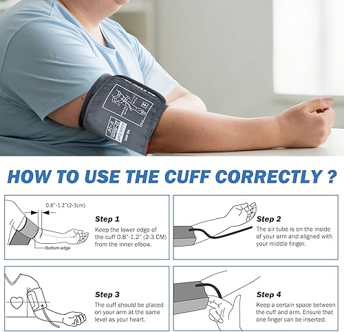 Miniatura 6 de ELERA Extra Large Blood Pressure Cuff (9"-24" 22-60cm) - XL Replacement BP Cuff for Big Arms, Compatible with Most BP Monitors, Adult Cuff Only