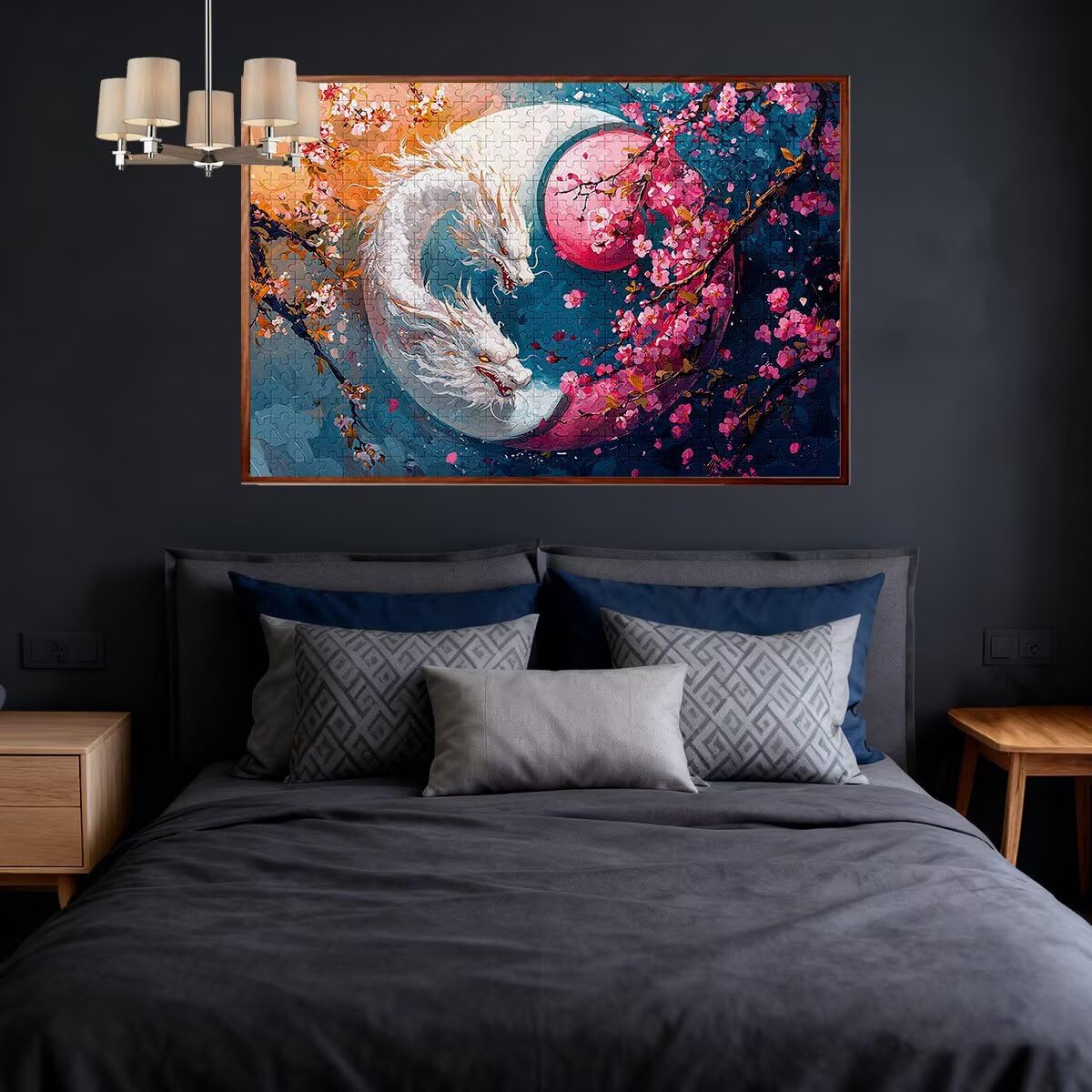 Puzzle 3000 sztuk dorosłych smok puzzle dla dorosłych kwiat puzzle zabawki edukacyjne oryginalne prezenty dla kobiet, puzzle kreatywna rozrywka, zabawna gra rodzinna 122x81cm I-24