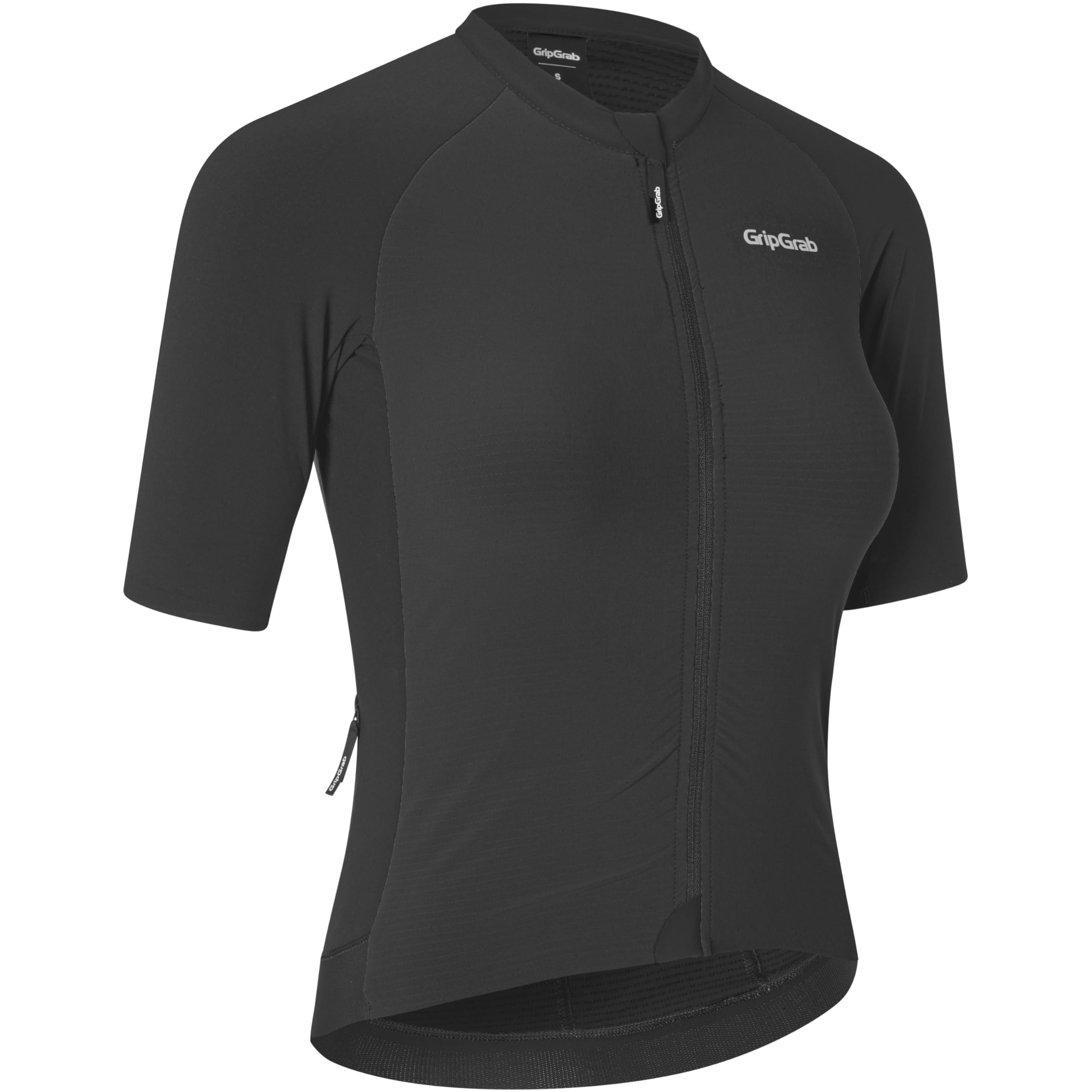 GripGrab Women's Grinta Short Sleeve Summer Cycling Jersey Aero Tight Fitting Race Shirt for Road MTB Gravel Bike Women Black