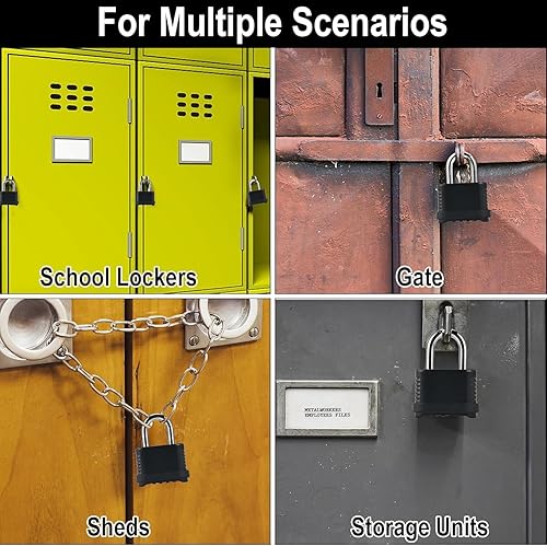 Miniatura 6 de Candado con combinación  Candado de combinación de 4 dígitos resistente - Candado de combinación al aire libre impermeable de 26.5mm para valla al