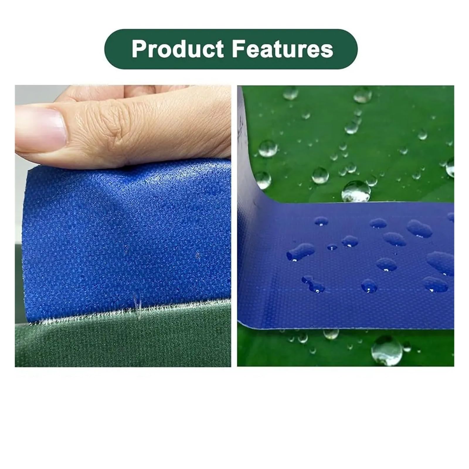 Cinta adhesiva for reparación de toldo, cinta tela impermeable verde y azul, parche for, 4 Uds Para Herramientas(Blue)