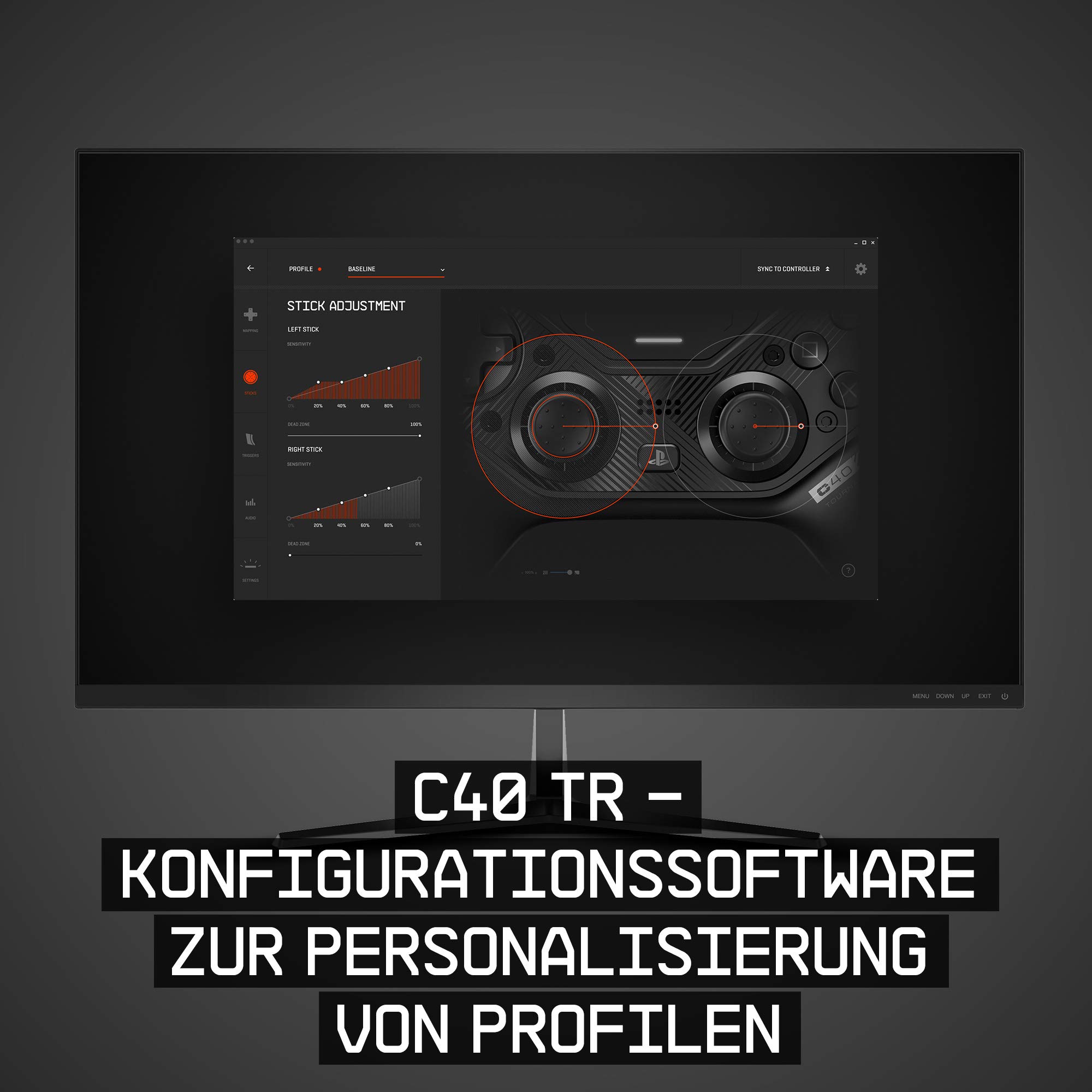 ASTRO Gaming C40 TR-Controller - Kompatibel mit Playstation 4 und PC + Zubehör (Reisetasche, 4 weitere Tastenkappen, Kabelloser USB-Transmitter), Schwarz