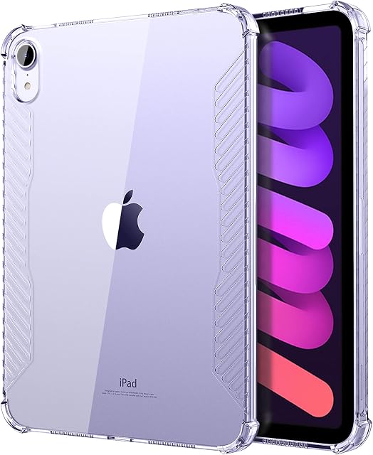 TiMOVO Case for New iPad Mini 6th Generation, iPad Mini 6 Case(8.3-inch, 2021), [Support Touch ID & APPLE Pencil Charging] Slim Translucent Clear TPU Protective Shell with Air Cushion - Clear