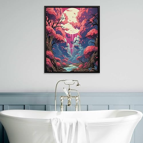 Miniatura 6 de Synthwave Glow, Synthwave Sunset Art, Pink Sunset Painting Large Poster Art Print For Living Room And Office Glow Decor Pink Painting Large Print