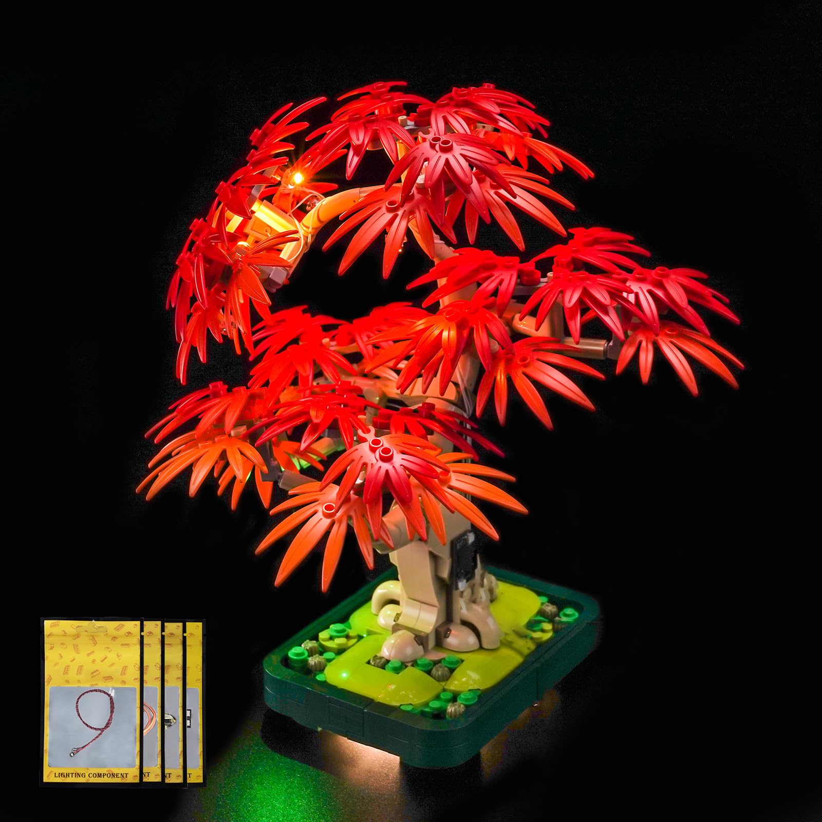 LocoLee Licht Set Kompatibel mit Lego 10348 Japanese Red Maple Bonsai Tree (Kein Lego-Set), Dekorative Beleuchtung Set Compatible with Lego 10348 Bonsai-Baum
