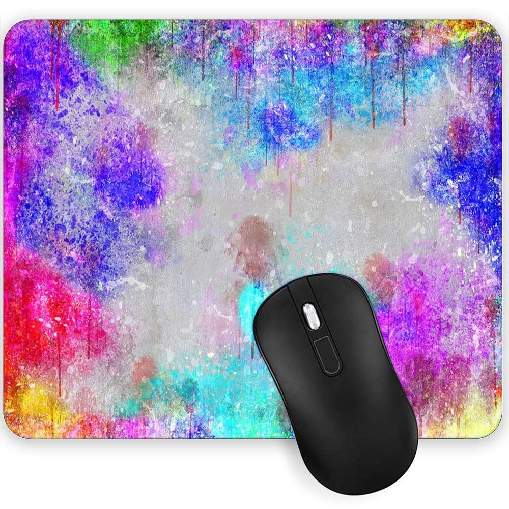 Gadgets WRAP Mouse Pad Mouse Mat with Anti-Slip Base with Spill-Resistant for Laptop, MacBook Pro, Gaming Computer - Grey Blue & Red Abstarct