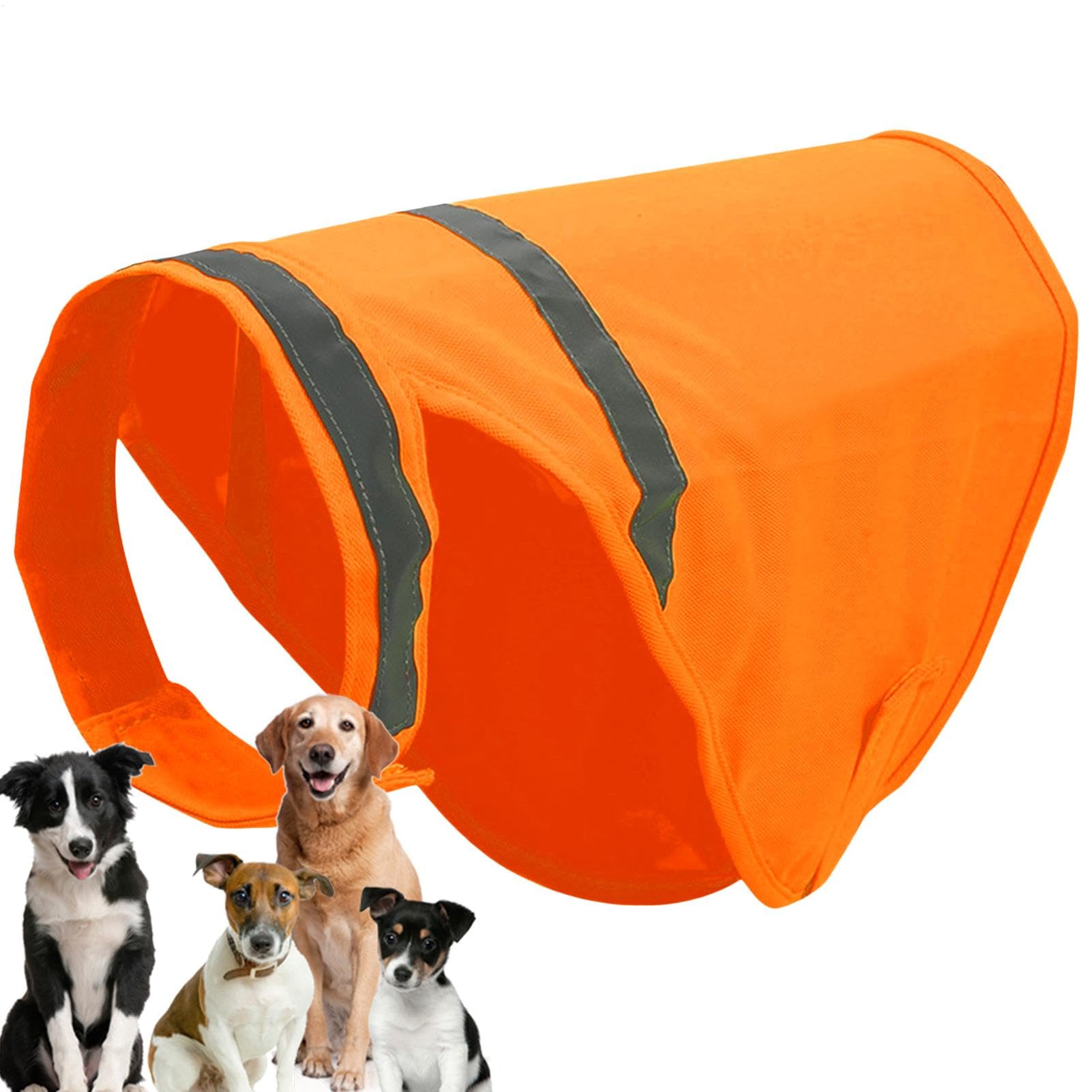 Dog Safety Vest - Reflective Dog Vest, Dog Visibility Vest, Fluorescent Adjustable Orange Dog Vest, Dog Hunting Vest, Pet Equipment, Training Comfort, Outdoor Activities, Hunting