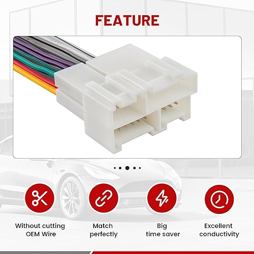 Miniatura 3 de RED WOLF Arnés de cableado estéreo para automóvil para GMC Sierra Chevy Suburban Tahoe 1999-2002 Unidad principal del mercado de accesorios Instalar