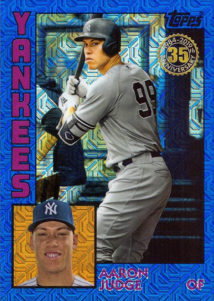 2019 Topps 1984 Chrome Silver Refractor Blue #T84-18 Aaron Judge Baseball Card - Only 150 made!