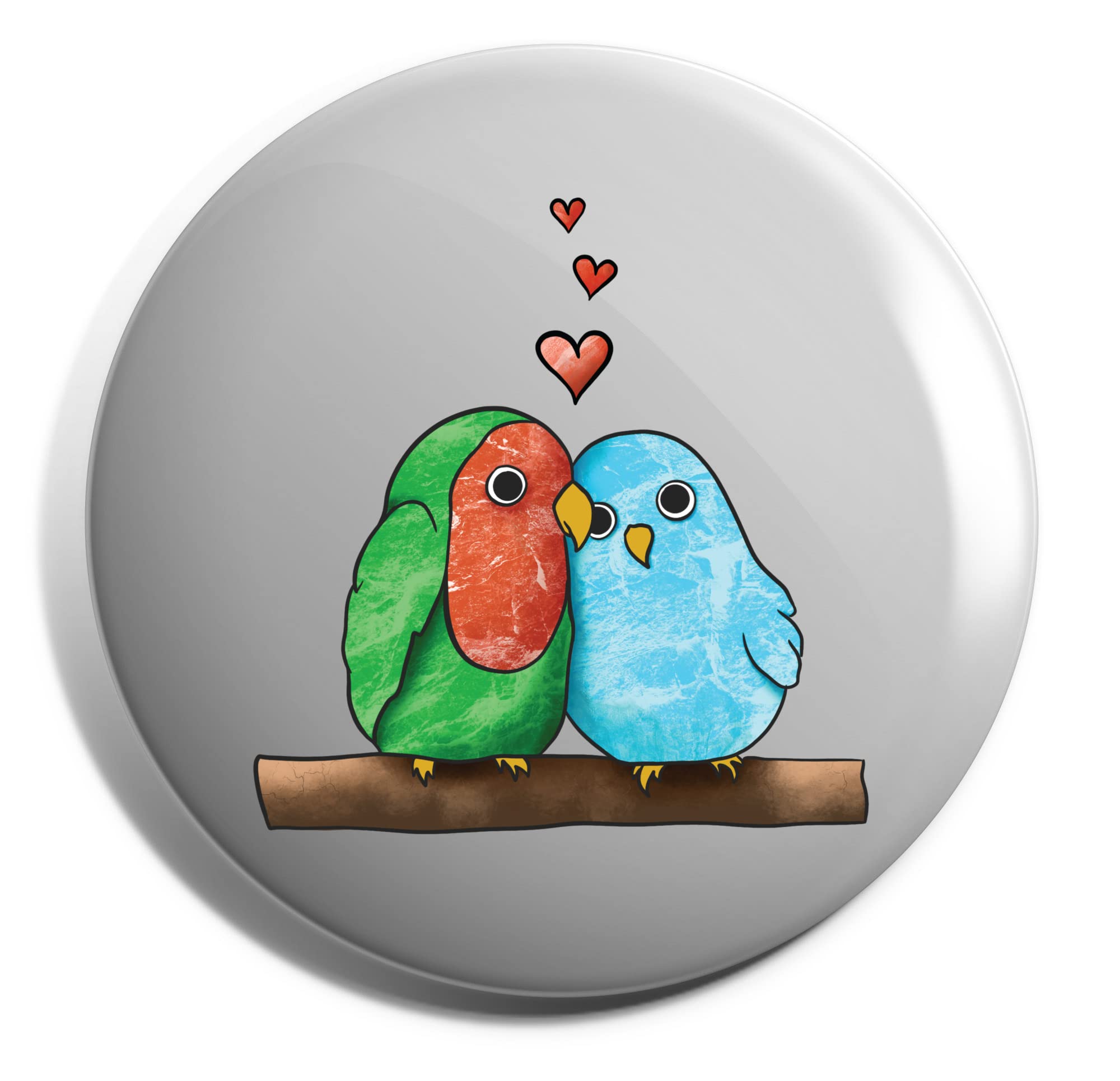 Hippowarehouse Parrots Love Badge Various Sizes 38mm 50mm 75mm