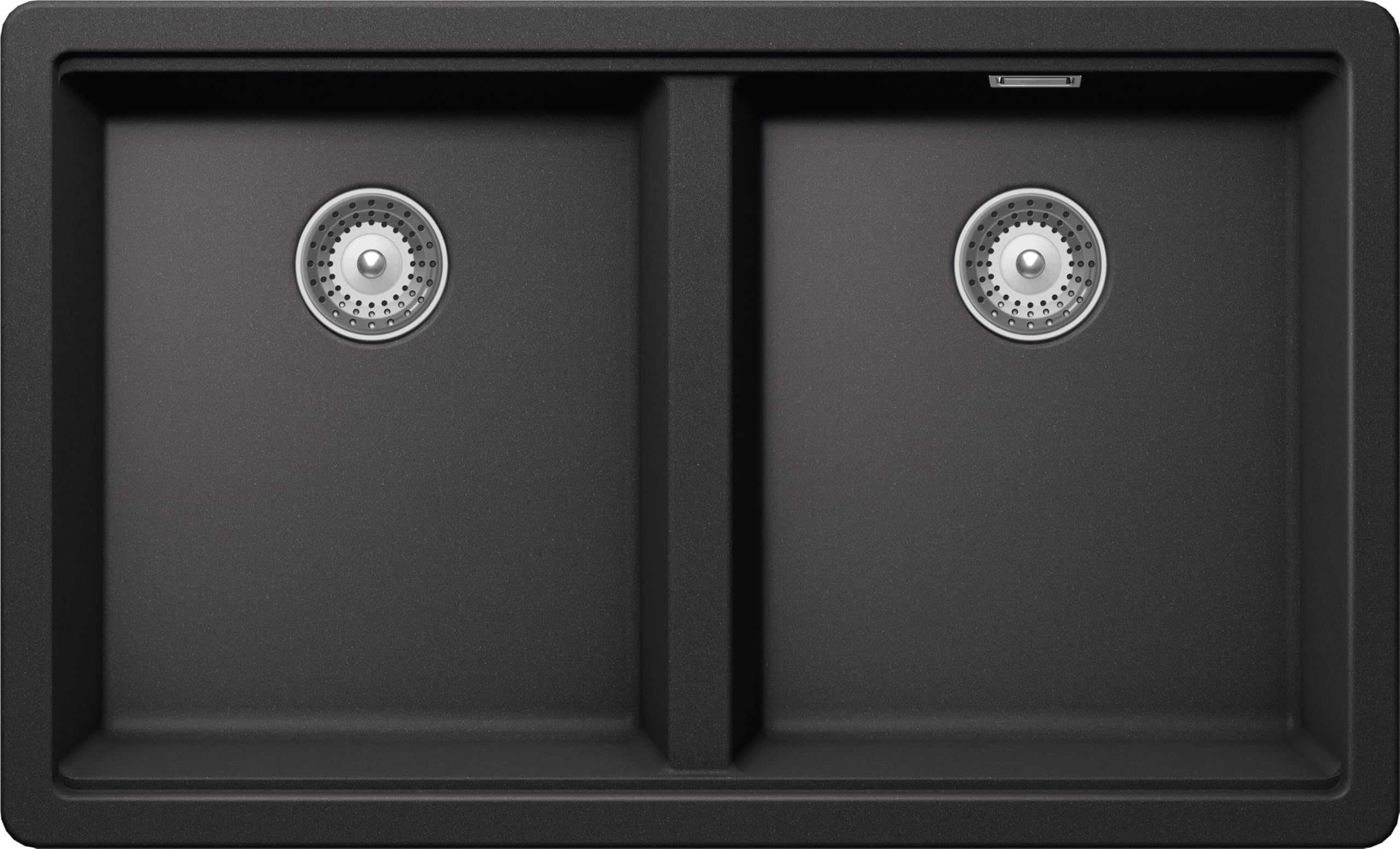 SCHOCK | Évier de cuisine 'BROOKLYN N200U noir absolu, 732 x 438, intérieur bacs 694 x 400, évier 2 baignoire Cristalite, assorti avec mélangeurs, plateaux de cuisson et fours, bord fonctionnel pour