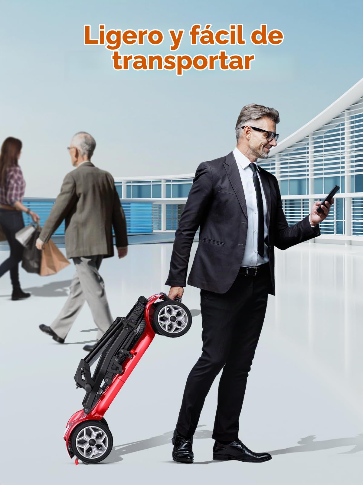 ENGWE Scooter de Movilidad, 20kg Ligero Plegable para Adultos y Personas Mayores, 38km de Autonomía, con Baterías de Litio Extraíbles de 240 Wh*2 (Azul)