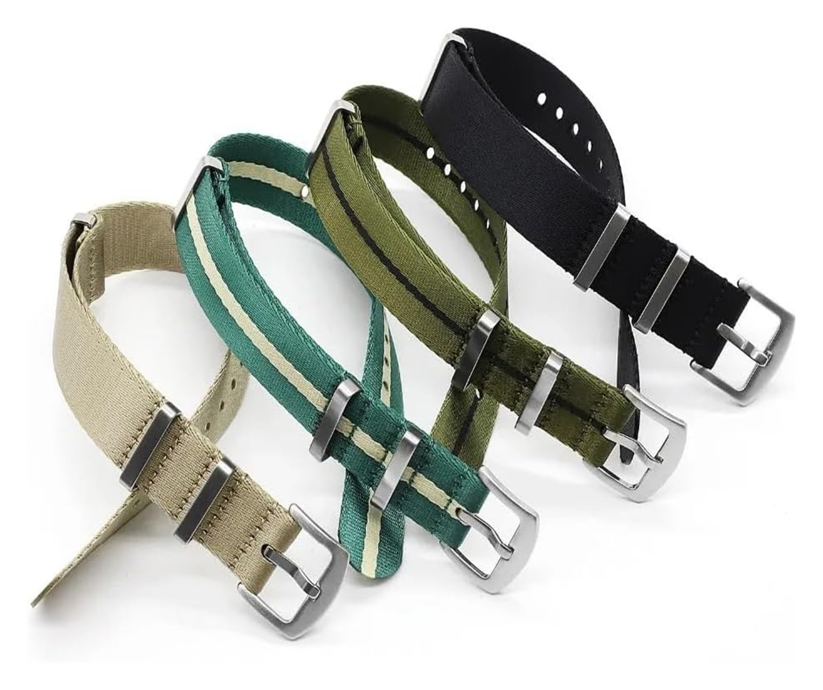 Bracelets élastiques en nylon tressé à boucle régl Bracelet de montre en Nylon 20mm 22mm, ceinture de sécurité, bracelet à dégagement rapide for remplacement de montre, bracelet de montre en nylon
