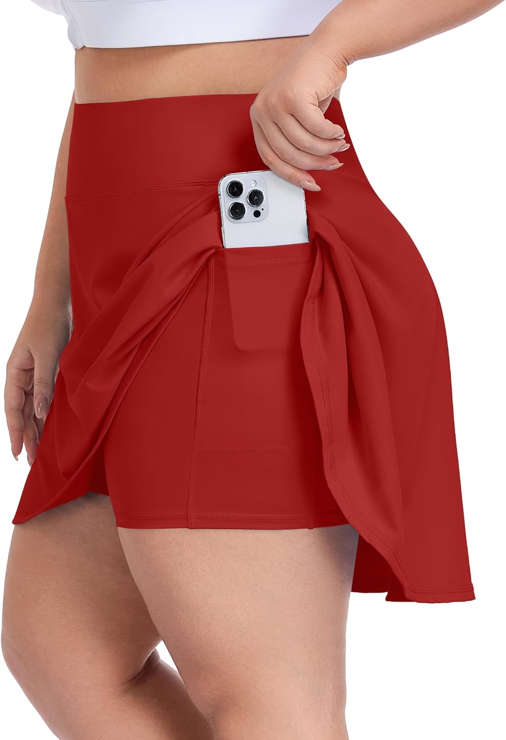 COOTRY Plus Size Tennis Golf Skirts High Waisted with Pockets Inner Shorts for Athletic Skorts Sports Running Pickleball