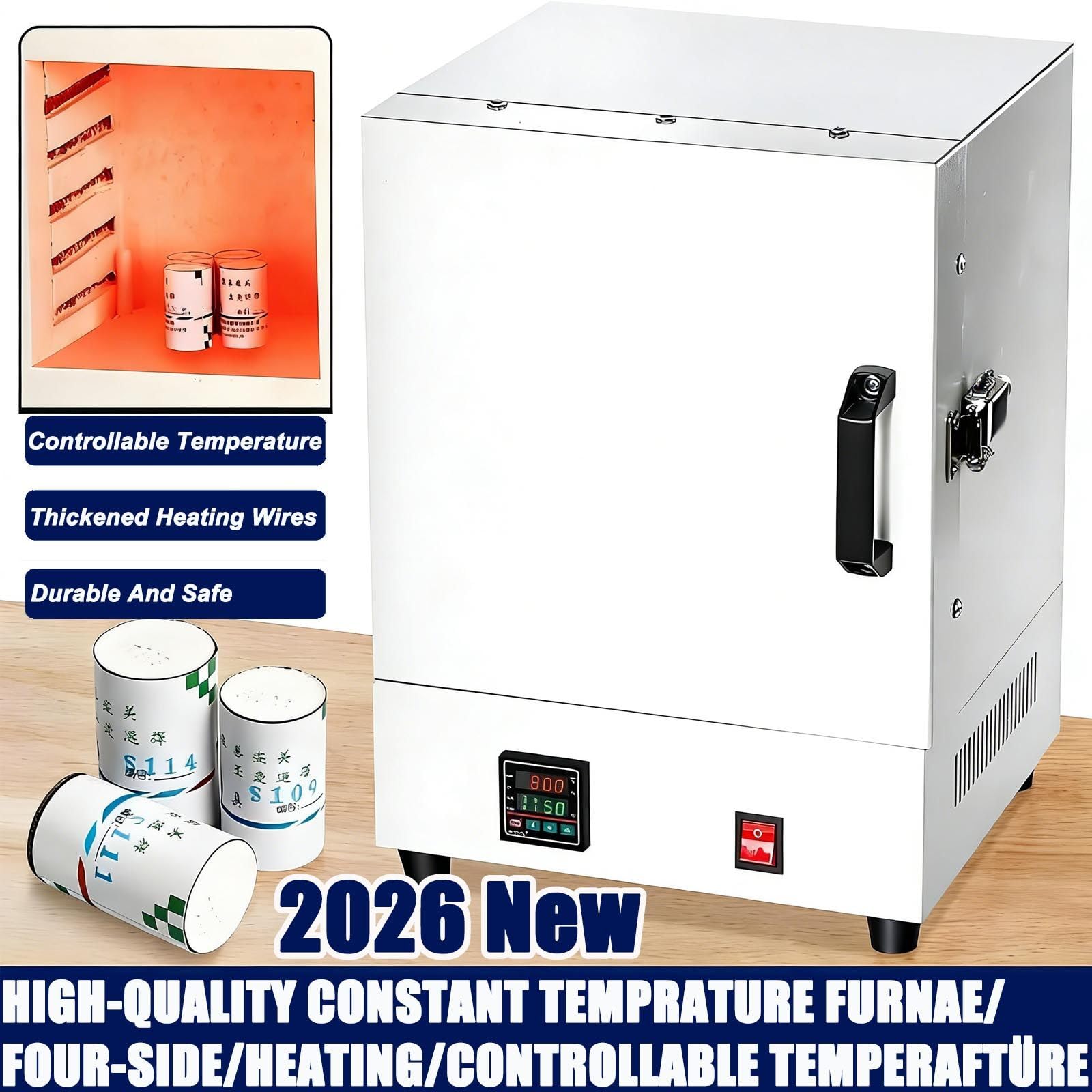 Brennofen FüR Keramik/Metallschmelzen Zu Hause,Schmelzofen FüR Keramik,Hochtemperatur 1150°C (2102°F),Schmelzofensteuerung,FüR Schmuckherstellung,Wachsguss,Tonkeramik-DIY
