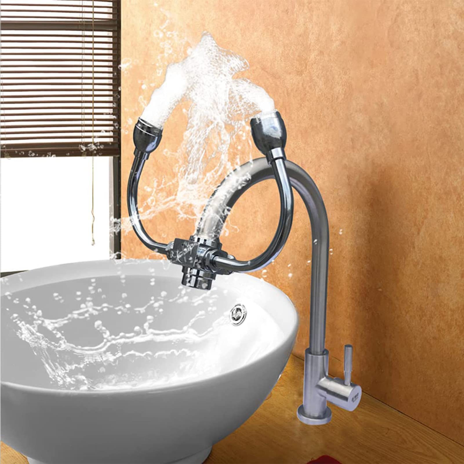 Augendusche Zum Aufstecken Auf Wasserhahn – Notfall-Dusche Aus Messing, Mit Adaptern, Für Labor & Werkstatt