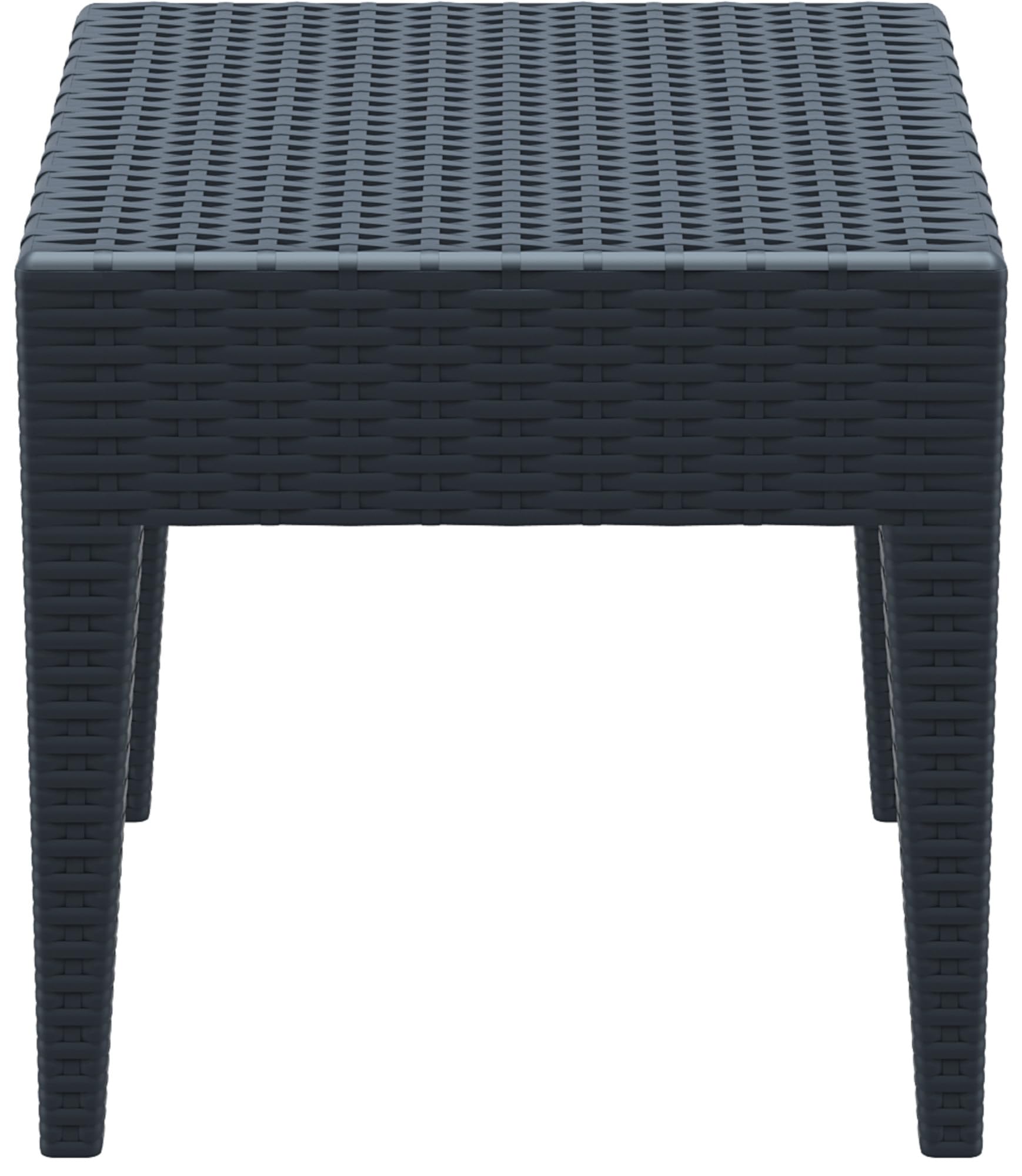CLP Tavolo da Giardino Miami in plastica I Tavolino impilabile in Rattan I Tavolo da Salotto per Esterni, Colore:Grigio Scuro, Dimensione:45 x 45 cm