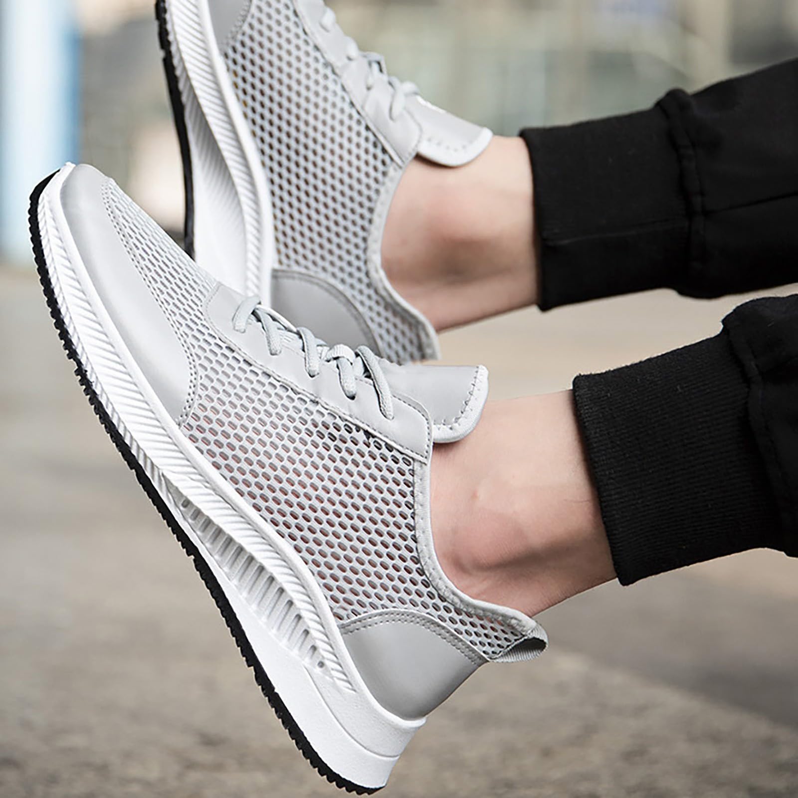 Zapatillas Deportivas Mujer Malla Transpirables Cómodas Ante Blancas Verano