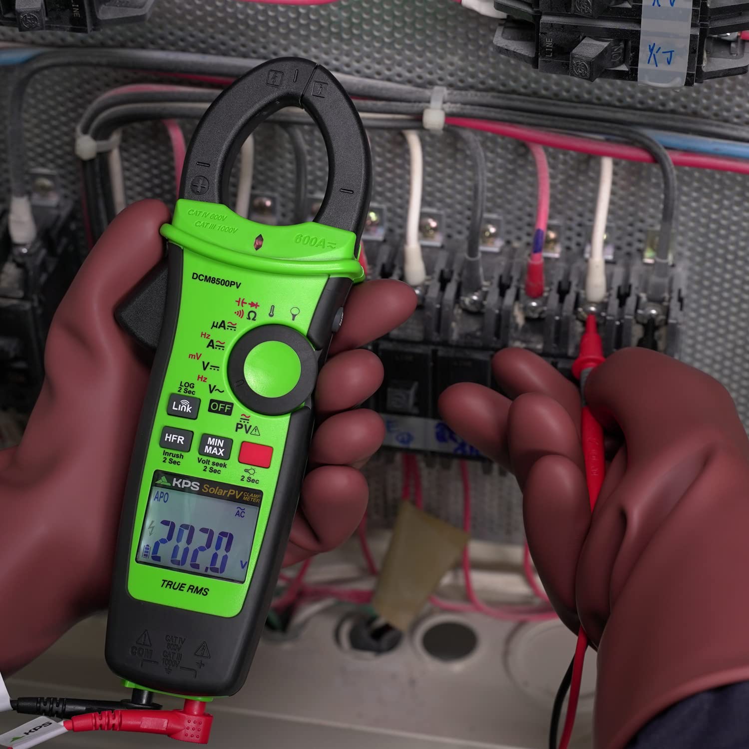 Pinza Amperometrica TRMS con Bluetooth KPS-DCM8500PV 1500VAC 2000VDC 600A 4000µA DC Solari