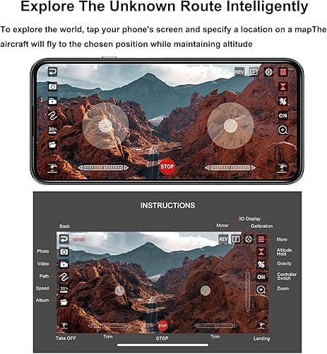 Miniatura 8 de Helicóptero de control remoto, helicóptero RC con cámara 1080P, despegueaterrizaje con una tecla, mini helicóptero con localización de flujo óptico
