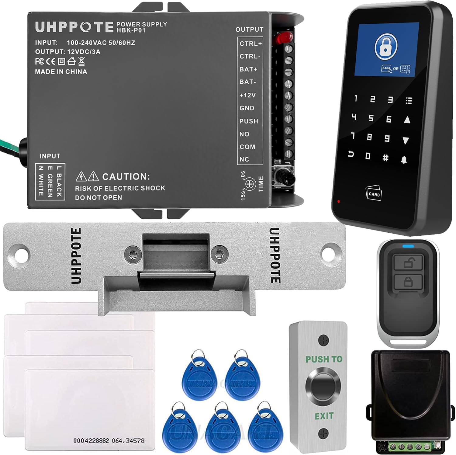 UHPPOTE Full Complete 125KHz RFID EM ID Card Single-Door Access Control Kit