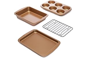 4-Piece Non-Stick Toaster Oven Bakeware Coleman Oven Set: Perfect for Single Servings