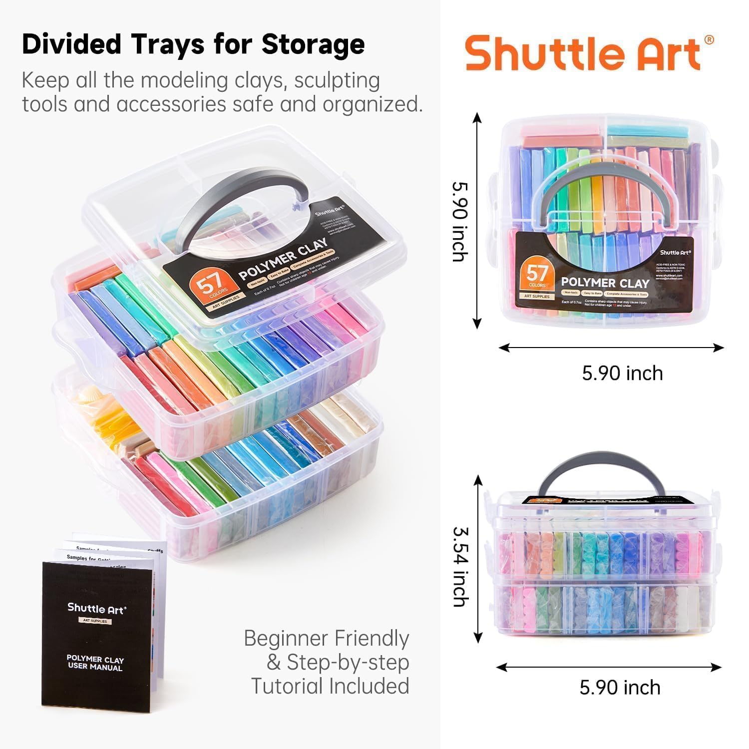 Polymer Clay Kit for Kids - 57 Colors & Tools -9 Polymer Clay Kit for Kids - 57 Colors & Tools -9