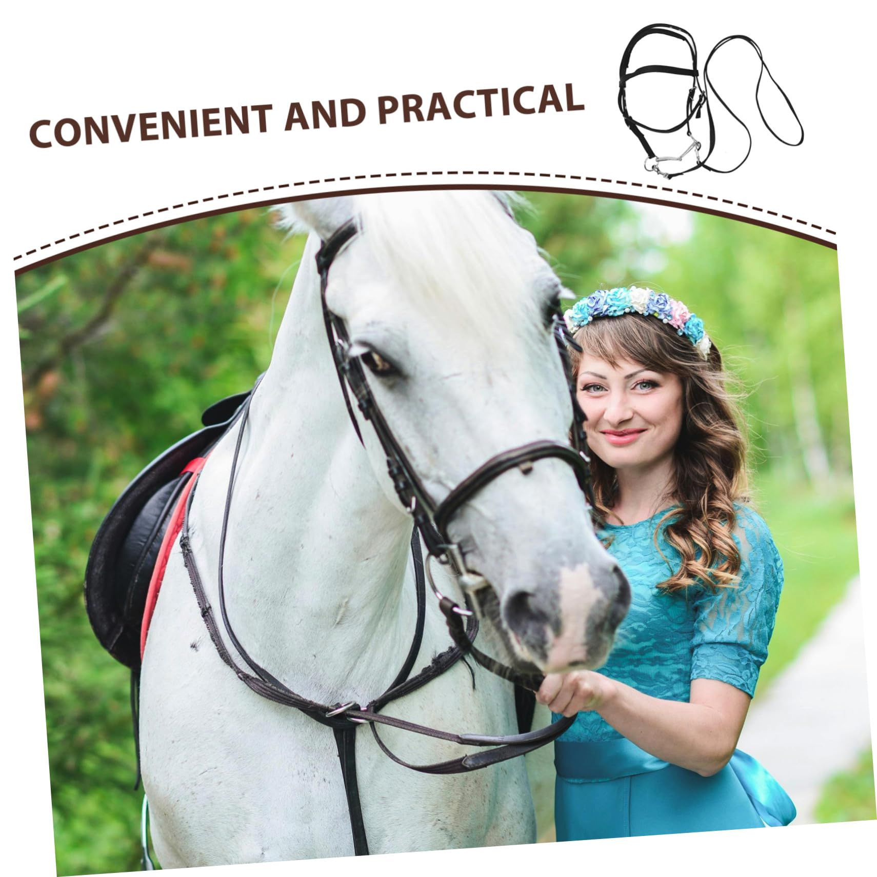 Cavezza Design Ergonomico e Controllo Eccellente in Nailon Nero per Cavalli Piccoli e Giovani per attività Equestri e Cavalcata