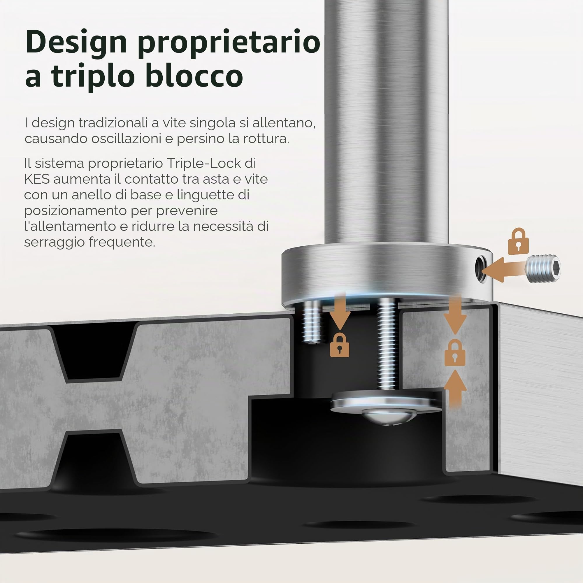 KES Portasciugamani autoportanti per bagno con base 3 volte più spessa, supporto portasciugamani a 2 livelli per pavimento del bagno, design stabile, finitura spazzolata in acciaio inossidabile 18/8