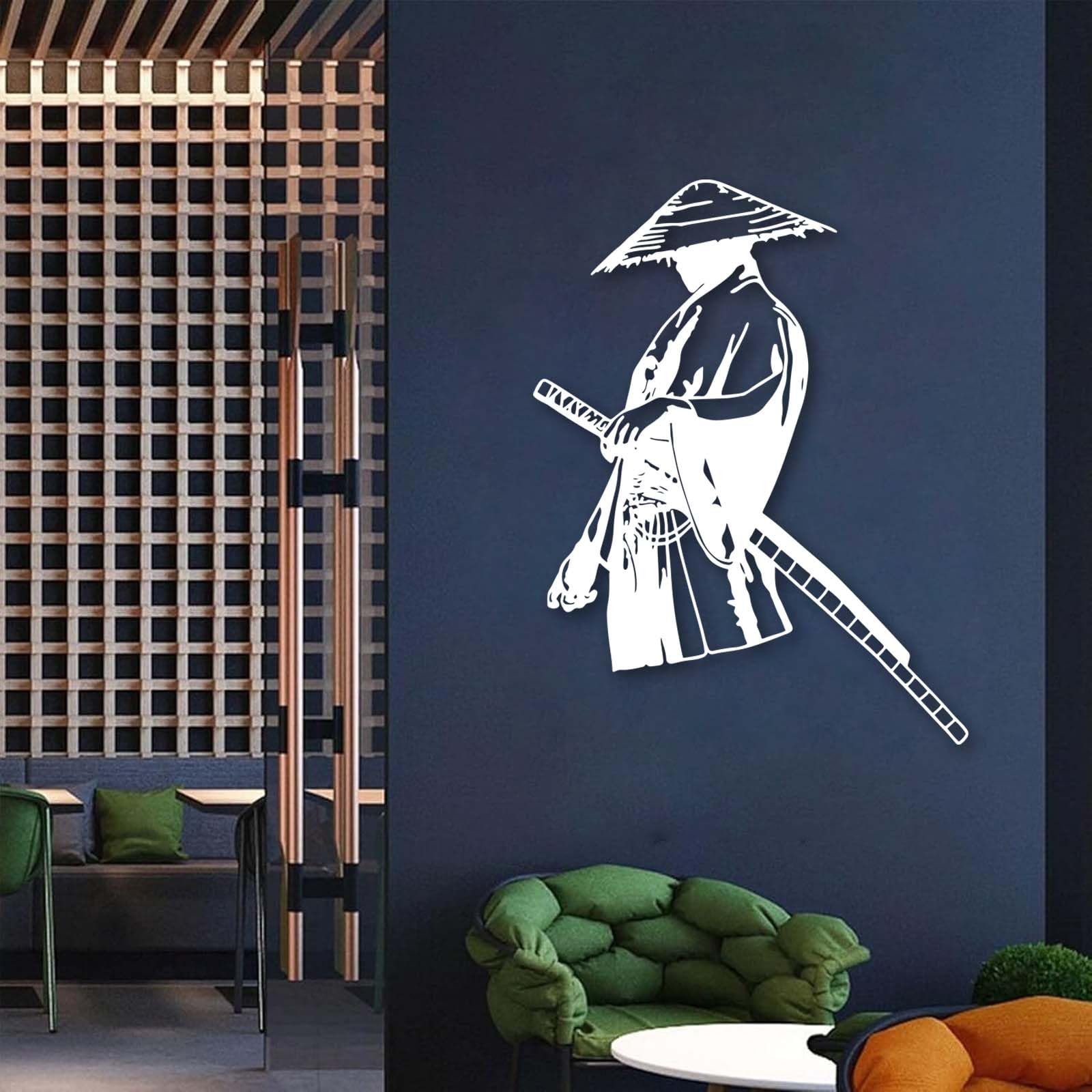 YYZOVBNN Samurai muur sticker Japanse Samurai Kids jongen tiener slaapkamer sticker vinyl modern interieur game room kunst muurschildering
