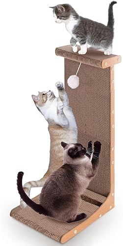 Miniatura 1 de Plataforma de buceo con soporte de 27.56 pulgadas en forma de L, almohadilla para rascar en forma de garra contra la pared, rascador de gatos,