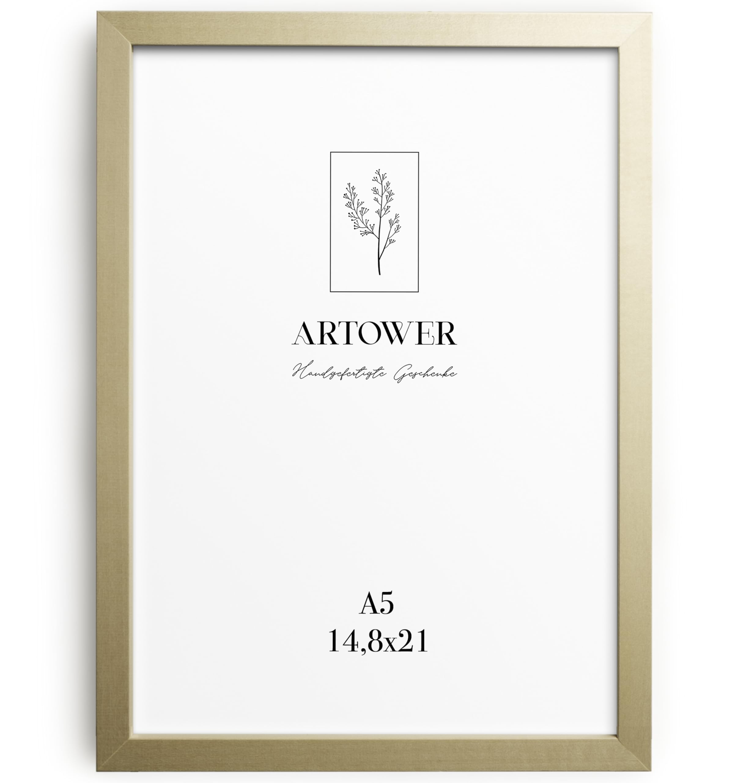 Artower® Bilderrahmen für DIN A5 15 x 21 cm Natur Hell Holz Dünner Rahmen | Zertifikatrahmen Vintage Collage | Certificate Frame Natural Wood 14,8 x 21cm | Holzbilderrahmen Rahmen Echtholz